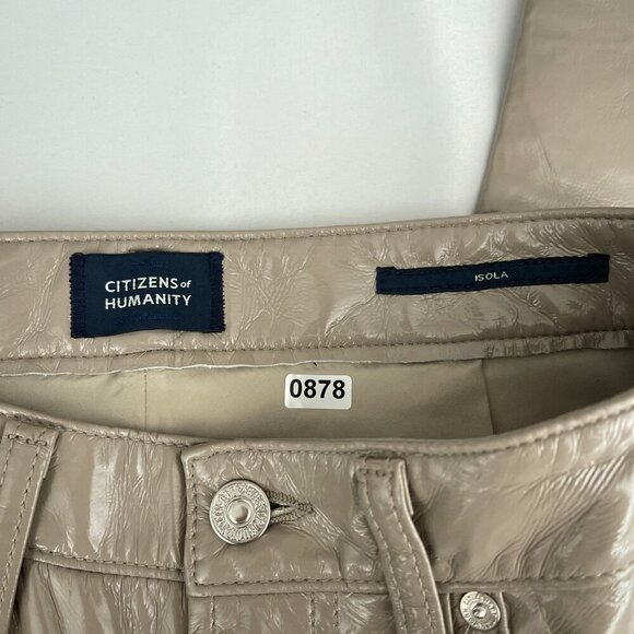 Citizens Of Humanity Isola Cropped Boot‎ Recycled Leather Pants Cashew Patent 24 - Picture 12 of 16